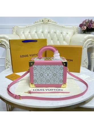 #M45673 Louis Vuitton Monogram Coated Coffret Trésor 20 Valisette Trésor-Pink