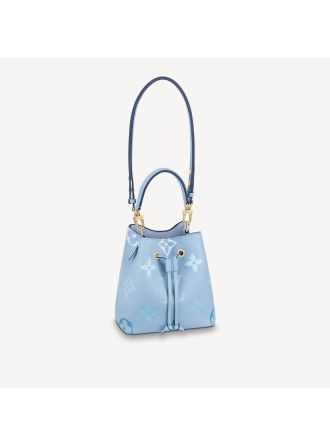 #M45709 Louis Vuitton Monogram Empreinte NéoNoé BB Bucket Bag-Summer Blue