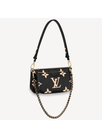 #M45777 Louis Vuitton Monogram Empreinte Multi Pochette Accessoires-Black/Cream