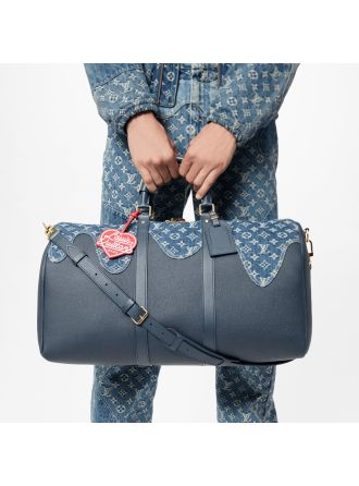 #M45975 Louis Vuitton Nigo's Monogram Drip Keepall Bandoulière 50