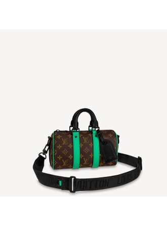 #M46249 Louis Vuitton Monogram Macassar KEEPALL BANDOULIÈRE 25