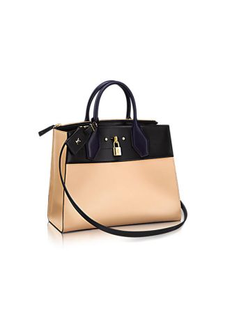 M51036 Louis Vuitton 2015 Calf Leather City Steamer MM - Vanille Noir