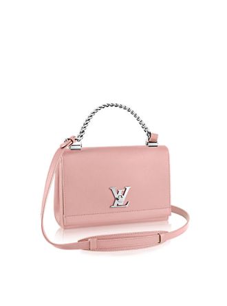 #M51201 Louis Vuitton 2015 Soft Leather Lockme II BB Handbag-Pink