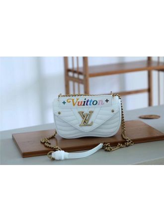 #M51935 Louis Vuitton 2018 Premium New Wave Chain Bag PM-Soft-white Snow