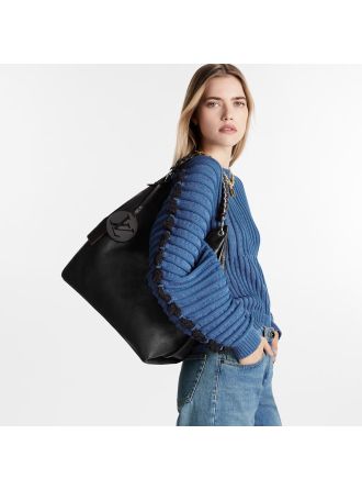 #M21299 Louis Vuitton Mahina Carmel Hobo Bag