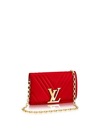 M54113 Louis Vuitton Premium Soft Leather Pochette Louise GM-Red