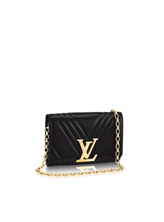 M54230 Louis Vuitton Premium Soft Leather Pochette Louise GM-Black