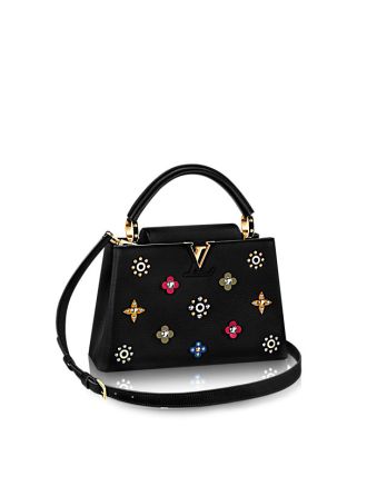 M54310 Louis Vuitton 2017 Premium Taurillon Leather Capucines BB -Black