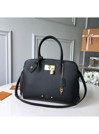 #M54348 Louis Vuitton 2019 Veau Nuage Milla MM Handbag-Black