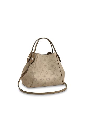 #M54351 Louis Vuitton Mahina Leather Hina PM-Galet Gray