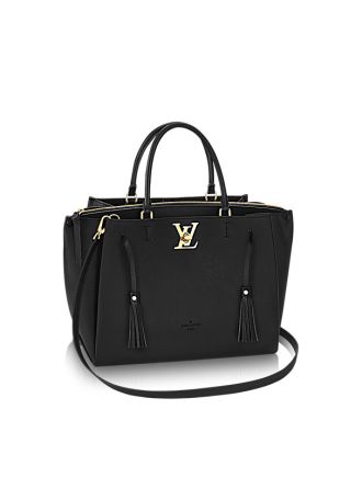 M54569 Louis Vuitton 2017 Premium Lockmeto Calfskin Handbag- Black