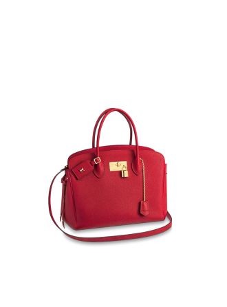 #M55025 Louis Vuitton 2019 Veau Nuage Milla MM Handbag-Rose Rubis