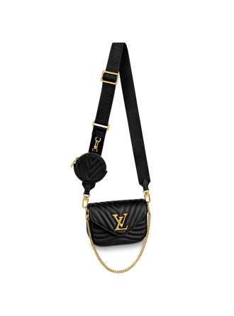 #M56461 Louis Vuitton New Wave Multi-Pochette Crossbody Handbag-Black