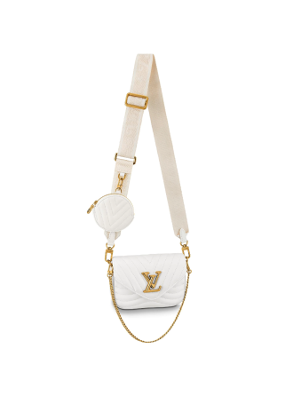 #M56466 Louis Vuitton New Wave Multi-Pochette Crossbody Handbag-Snow White