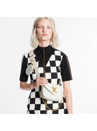 #M56466 Louis Vuitton New Wave Multi-Pochette Crossbody Handbag-Snow White