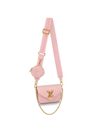 #M56468 Louis Vuitton New Wave Multi-Pochette Crossbody Handbag-Rose Ballerine Pink
