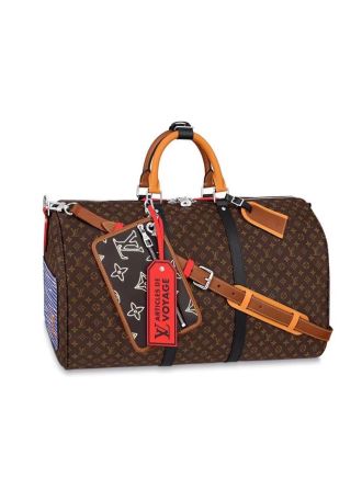 #M56855 Louis Vuitton Keepall Bandouliere 50 Virgil Abloh’s New “Patchwork” Version