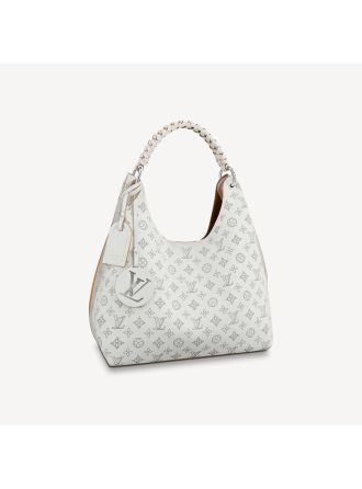 #M57572 Louis Vuitton Monogram Mahina Carmel Hobo Bag