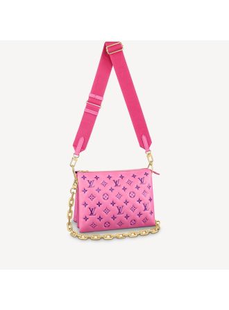 #M58628 Louis Vuitton Embossed Lambskin Coussin PM Pink/Purple