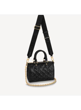 #M58631 Louis Vuitton Embossed Lambskin Speedy Bandoulière 22