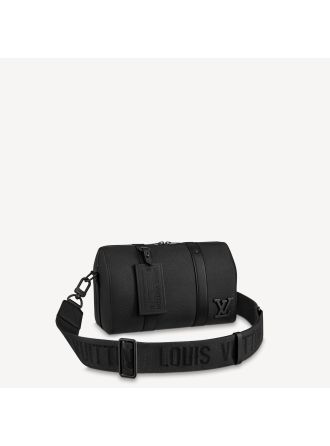 #M59255 Louis Vuitton Black Aerogram City Keepall