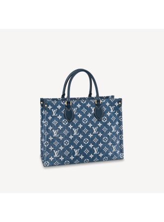 #M59608 Louis Vuitton Monogram Denim OnTheGo MM Tote Bag