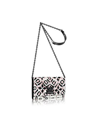 #M61498 Louis Vuitton 2015/2016 Fall Limited Twist Chain Wallet -White