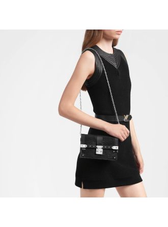#M67507 Louis Vuitton 2020 Epi Cowhide Trunk Chain Wallet-Black