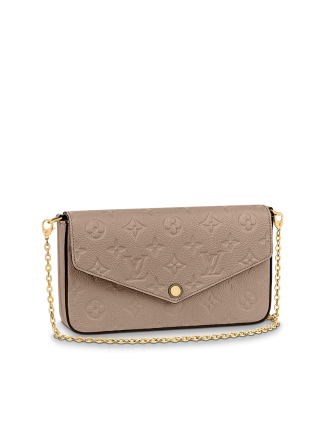 #M68697 Louis Vuitton Félicie Pochette-Tourterelle Beige