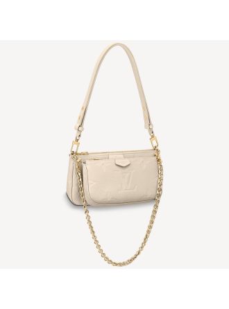 #M80447 Louis Vuitton Monogram Empreinte Multi Pochette Accessoires-Cream