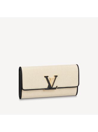 #M81305 Louis Vuitton Natural Canvas Capucines Wallet