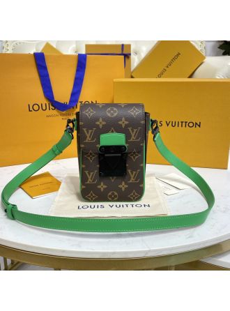 #M81522 Louis Vuitton Monogram Macassar S-Lock Vertical Wearable Wallet-Green
