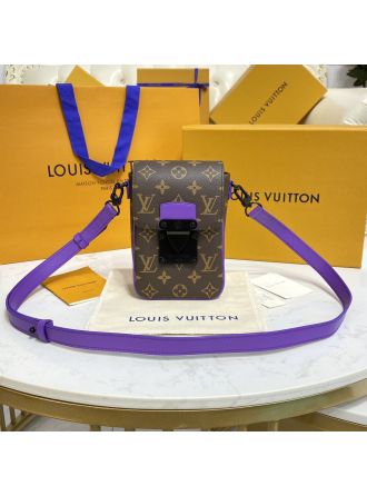 #M81522 Louis Vuitton Monogram Macassar S-Lock Vertical Wearable Wallet-Purple