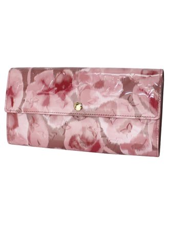#M90023 Louis Vuitton Monogram Vernis Sarah Wallet ﹣Rose