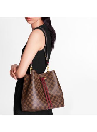 #N40214 Louis Vuitton 2020 Damier Ebène NéoNoé-Cherry Berry