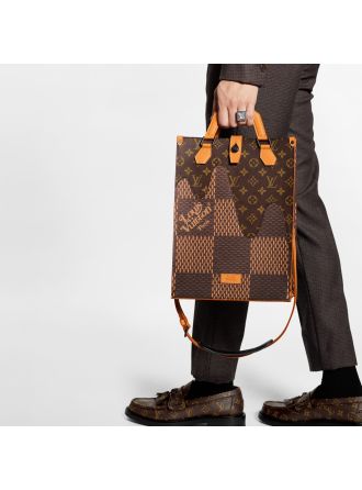 #N40355 Louis Vuitton Virgil Abloh Giant Damier Ebene and Monogram Coated MINI TOTE