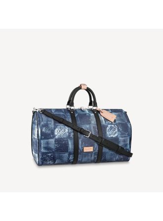 #N50059 Louis Vuitton Damier Salt Canvas Keepall Bandouliere 50