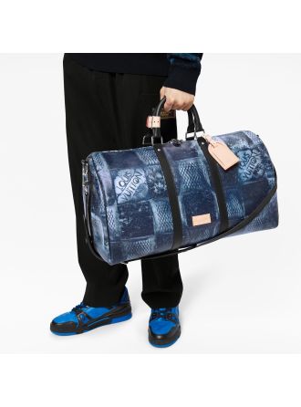 #N50059 Louis Vuitton Damier Salt Canvas Keepall Bandouliere 50