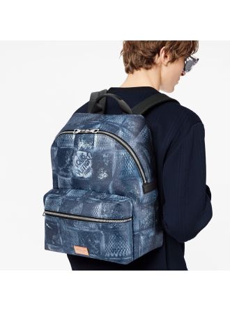 #N50060 Louis Vuitton Damier Salt Canvas Discovery Backpack-Ocean Blue