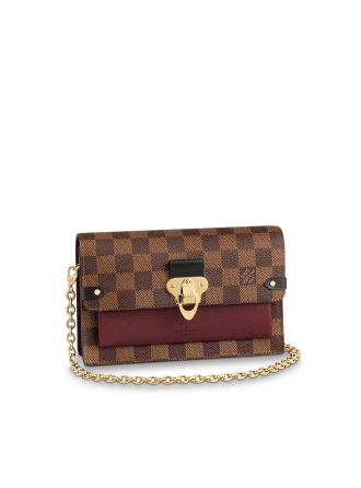 #N60222 Louis Vuitton 2019 Vavin Chain Wallet-Bordeaux / Black