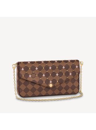 #N60474 Louis Vuitton Damier Ebene Studs Special Edition Félicie Pochette