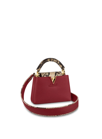 #N97074 Louis Vuitton Taurillon Capucines Mini-Rouge Carmin Red