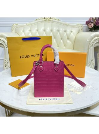 #N99487 Louis Vuitton Brilliant Alligator leather Petit Sac Plat Bag-Pink
