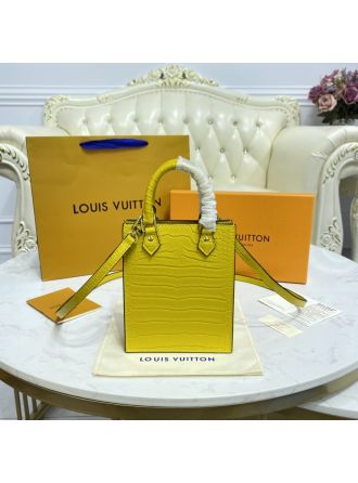 #N99487 Louis Vuitton Brilliant Alligator leather Petit Sac Plat Bag-Yellow